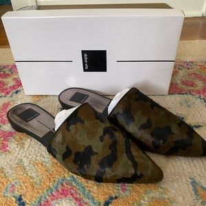 NIB Dolce Vita Camo Calfhair Mules